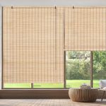 ABOUT SPACE 2 Pcs Bamboo Curtain - W 5 ft x H 6 ft - Roll up Bamboo Curtain/Blinds with Sun, Dust, Privacy & Cold Protection for Window, Door, Hut Screen, Dhaba, Restaurant, Hotel