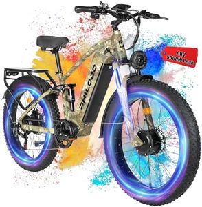 PHILODO Falcon 60V Off-Road Electric Bike Dual Motor Hunting Ebike, 26" Fat Tire Full Suspension Dirt Bike for Adults, Long Range Snow/Sand Electric Bicycle Green