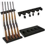 Aolamegs Universal Rifle Rack Rest with Magnetic Strip and Holder for Butt Stocks- 1 Set Gun Rack Foam Kit for 5 Rifle-Gun Holder for Gun Safe Cabinet Indoor Outdoor Wall Mount