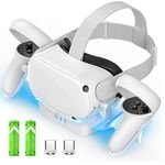 Aceshop Charging Dock for Quest 2 VR Headset Charging Stand for Oculus/Meta Quest 2 Magnetic Charging Station for VR Headset, 2 Battery for Touch Controllers, High Speed Charging Stand, LED Indicator