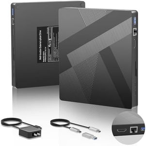 ZauDau External Blu-ray Drives USB Blu-ray Drive with HDMI/LAN Port, Support 100G Disc R/W External Bluray Burner with SD/TF Port for Windows XP/7/8/10/11 Linux MacOS for MacBook Laptop Desktop