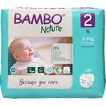 Bambo Nature Premium Eco Nappies, Eco-Labelled Sustainable Nappies, Enhanced Leakage Protection, Secure & Comfortable Baby Nappies, Secure & Comfortable - Size 2 Nappies (7-13lb/3-6kg), Mini, 30PK