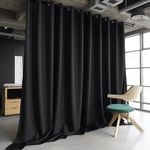 PANOVOUS Large Blackout Room Divider Curtain – Extra Wide Privacy Screen, 180W x 96L inches, Thick, Luxurious Material for Maximum Privacy in Any Space (Black)