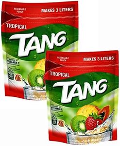 Tang Tropical Vegetarian Imported Drink Powder Resealable Pouch, 375G Each (Pack Of 2)