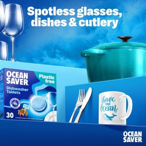 OceanSaver Eco Dishwasher Tablets – 100-Pack Biodegradable Cleaning