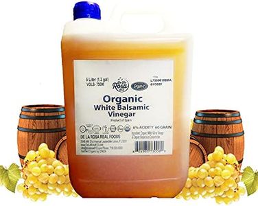 De La Rosa Organic White Balsamic Vinegar, Vegan, Kosher, Non-GMO & Gluten Free, Great for Salad Dressings, Marinades & More 5 Liter (Pack of 1)