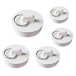 NITAIUN 5 Pieces Bath Plugs, Sink Plug Drain Stoppers Set Rubber Different Size with Hanging Ring Drain Plug for Bathtub Bathroom Kitchen Sink Tubs (5 Sizes)