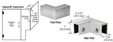 CRL Chrome 90 Degree "Sleeve Over" Glass Clamp