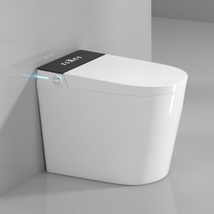 WinZo Rear Outlet Smart Toilet With Bidet, Back Flush Auto Open, Auto Flush, Instsant Heated Seat, Warm Water and Dryer, LED Night Light for Basement Bathrooms (White, 23"D x 14"W x 18.5"H)