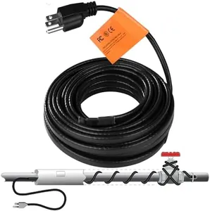 Heat Tape for Water Pipes 30ft, PowerBear Pipe Heating Cable Self-Regulating for Freeze Protection, Heat Trace Cable for Metal And Plastic Home Pipes, Roof, Gutters Deicing, RV Heated Water Hose, 120V