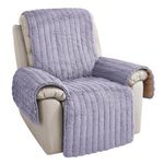 RBSC Home Plush Recliner Slipcover 38 Inches Grey Chair Covers Artificial Wool Lazy Boy Cover Soft Warm Cover for Recliner Chairs and Furniture Soft Warm