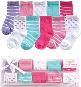 Luvable Friends Baby Socks Giftset, Pink 10-pack, 0-9 Months