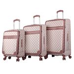 Steve Madden Designer Luggage Collection,3 Piece Softside Expandable Lightweight Spinner Suitcase Set, 3 Piece Softside Expandable Lightweight Spinner Suitcase Set,Travel Set