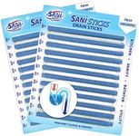 SANI 360° Sani Sticks Drain Cleaner and Deodorizer, Enzyme Pipe Cleaners, Eliminate Odors, Prevent Clogged Drains, Safe for Sinks, Bathtub Drains, Septic Tanks, 24 Count, Unscented