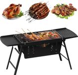 EVOKK Portable BBQ Grill, Folding BBQ Charcoal Grill Disposable Barbecue Smoker Grill, Small Stainless Steel Barbecue Grill for Outdoor Camping Garden Picnic Trip Beach