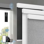 Motorized Blinds with [Free Solar Panels] Upgraded Smart Blinds, Blackout Electric Blinds with Remote，Automatic Roller Shades for Windows Work with Alexa Google Home