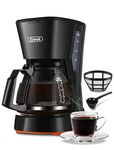 Gevi 5 Cups Small Coffee Maker, Compact Coffee Machine with Reusable Filter, Warming Plate and Coffee Pot for Home and Office