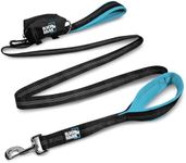 Black Rhino Dog Leash - Heavy Duty - Medium & Large Dogs | 6ft Long Leashes | Two Traffic Padded Comfort Handles for Safety Control Training - Double Handle Reflective Lead (Sport Blue)