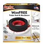 Korky 6000BP Toilet Wax Free 3" Rubber Seal Kit with Hardware, Red