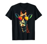 Giraffe Artwork Sunglasses Animal T-Shirt