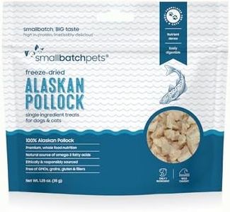 smallbatch Pets Freeze Dried Cat & Dog Treats, 1.25oz - Alaskan Pollock, Organic High Protein Treats, Omega 3 Fatty Acids, Gluten Free, Grain Free, Made in The USA, Ethically Sourced, Single Protein