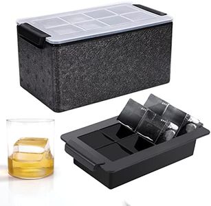 Timok Clear Ice Cube Maker - 2 Inch Clear Ice Cube Tray Make 8 Large Square Ice Cube Molds for Cocktail, Whiskey & Bourbon Drinks, Gifts for Men