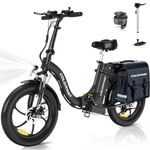 COLORWAY 20'' Electric Bike, Folding EBike, City Bike with 36V 15Ah Removable Battery, 7-Speed,with 250W Motor, Unisex Adult with LCD Display, Dual Disc Brake,Range up to 45-100KM,with pannier bag.