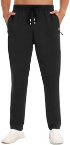 YUTYTH Tracksuit Bottoms Men, Cosy Breathable Men's Joggers with Zip Pocket and Elasticated Waist, Cotton Trousers for Men for Daily Wear and Gym Running Black