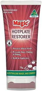 Magic Hotplate Restorer Lustrous Black Finish, Maintains Hotplate Efficiency, Easy Sponge Pad Applicator, Prevents Flaking, Pitting & Rust 50g