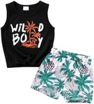 YOUNGER TREE Toddler Baby boy summer clothes Beaches Love Me Sleeveless Vest Tops+Shorts Kid Casual outfits, Wild Boy, 0-3 Months