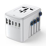 International Travel Adapter Universal Plug - Travel Adapter Worldwide with 5.8A 3 USB C 2 USB A - European Travel Plug Adapter Power Adapter for Europe EU UK US Spain Switzerland Ireland Italy