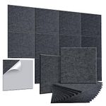 Acoustic Panels, AGPTEK 12 Packs Self-adhesive Acoustic Panels Soundproof Wall Panels, 30 X 30 X 0.9cm Soundproof Foam Panels High Density, Great for Home Studio, Office and Home Studio