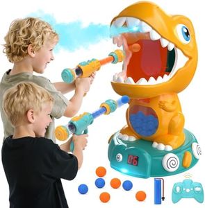 EagleStone Remote Control Dinosaur Shooting Toys for Kids 3-5 5-7 8-12, Electronic Dino Shooting Target Game with Spay, Auto Scoring, Light &Roar, 3 4 5 6 7 Year Old Boy Birthday Gift Party Favor