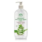 Organic Aloe Vera Gel for Face, Hair & Body, 100% Pure ingredients | Moisturiser | Rich in Vitamins | for All Skin Types | great After Sun lotion cream | Vegan | Made in UK.