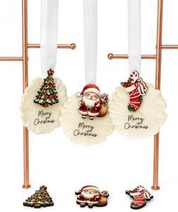 10 Pack Handmade Christmas Shell Soap Ornaments – Santa, Christmas Tree & Stocking Holiday Favors
