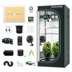 MARSHYDRO TS1000 Grow Tent Kit Complete 2.3x2.3ft LED Grow Light Dimmable Full Specturm Indoor Grow Tent Complete System, 31"x31"x63" Hydroponics Grow Tent Kit 1680D with 4” Ventilation Kit