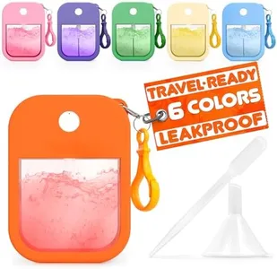 6-Pack 1.28oz Travel Perfume Bottle Refillable - Card Spray Bottles with Colorful Silicone Case & Keychain | Leakproof & TSA-Compliant | Slim 3.5" x 2.2" Design for Office, Gym, On-the-Go Convenience