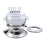 Swissmar Zuri 11 Pc Stainless Steel 3 in 1 Fondue Set