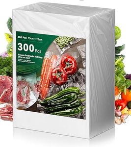 Zumist Vacuum Sealer Bags, 300-PC Vacuum Seal Bags, Seal Storage (15x25cm) Heat Food Bag Rolls, Vacuum Precut Meal Prep Storage Bags Compatible with All Vac Machines