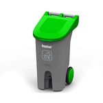 Frontier Plastic Garbage & Recycle Dry Waste Pedal Wheels Dustbin (70 L) for Office, Home, Hotel, Mall, School I Color options available I Big dustbin with lid outdoor I Extra large size Bin