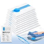 10 Space Saver Vacuum Storage Bags, Vacuum Sealed Storage Bags (1 XLarge /3Lager/3Medium/3Small) Vacuum Seal Bags for Clothing, Comforters, Pillows, Towel, Blanket Storage, Bedding