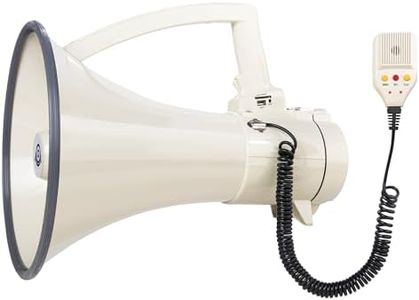 My Mealivos75W 1000 Professional Yards Sound Range Heavy PA Bullhorn Megaphone Speaker, Adjustable Volume, Loud Hand Held Megaphone, Outdoor Activities, Coaching, Football, Baseball, Hockey（Beige）