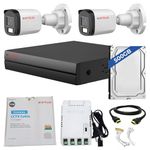 CP Plus 4 Channel DVR with 2MP 2X Outdoor, Built-in Audio Mic, Dual Light Color Night Vision Wired CCTV Cameras, Motion Detection, 4 Channel SMPS, 70 Meters Cable, 500 GB HDD, Required BNC/DC