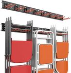 Wallmaster Wall Mount Garage Organizer Tool Storage Rack, Heavy Duty Folding Chair Hangers with 8 Adjustable Hooks, 48-inch Tracks, Max Load 300lbs, 99S015R