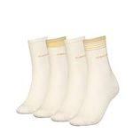 Calvin Klein Women's CLSSC Sock, Off White, ONE Size (Pack of 4)