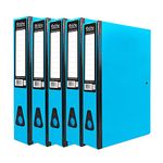 5 x Pukka Foolscap A4 Glossy Box Files with Document Clip & Push Lock School Work Office 70mm Spine File Organiser (Blue)