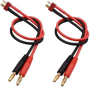 2PCS T Plug to 4mm Banana Plugs T Plug Connector RC Battery Balance Charge Cable Adapter Connectors for RC Helicopter Quadcopter Lipo Battery