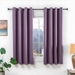 MANGATA CASA Bedroom Blackout Curtains Grommet 2 Panels,Thermal Window Curtain Panel for Living Room Darkening Drapes (Purple,52x63inch)