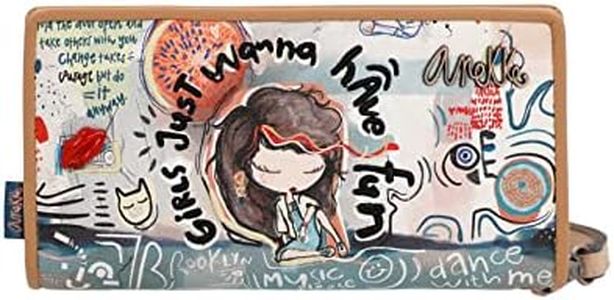 Anekke - Billetero de Mujer - Cartera Grande para Mujer - Billetera de Polipiel con Cierre de Cremallera y Broche - Colección Fun & Music - Accesorios y Complementos de Mujer