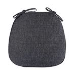 Chair Pads for Dining Chairs Set of 4 With Ties, Seat Cushions for Kitchen Chairs Farmhouse, Dining Room Chair Cushions Non Slip, Thick Washable Chair Cushion Pads Dark Grey